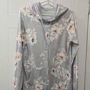 Floral Gray Women's Hoodie